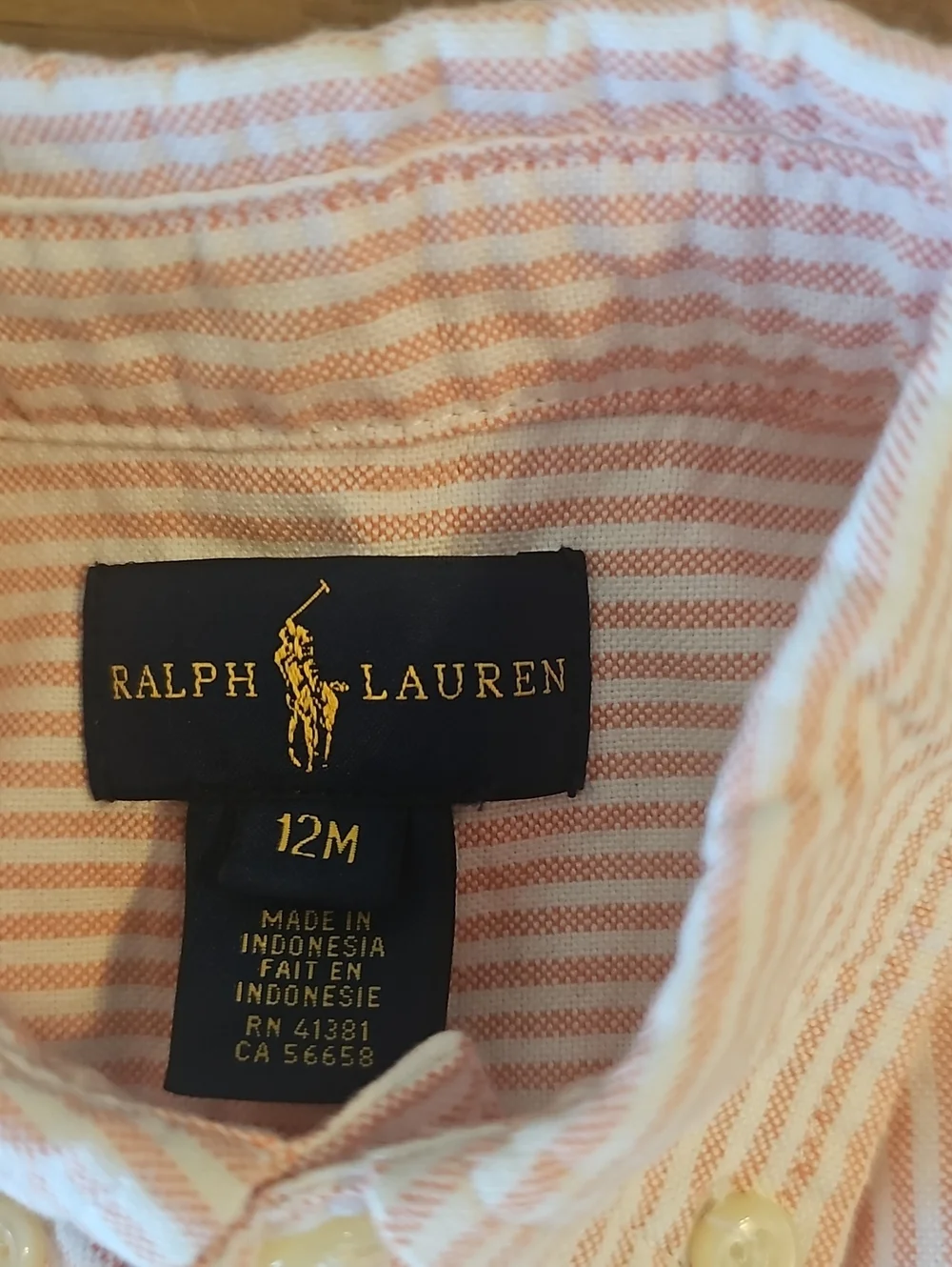 Ralph Lauren Light Pink & White Striped Toddler Button-Down Shirt